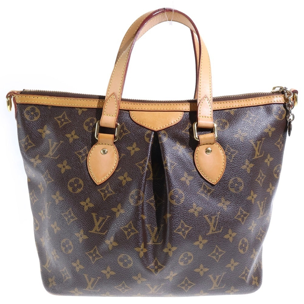 LOUIS VUITTON(ルイヴィトン) モノグラム パレルモPM トートバッグ ハンドバッグ ワンショルダーバッグ ブラウン レザー×PVC M40145 ゴールド金具 レディース
