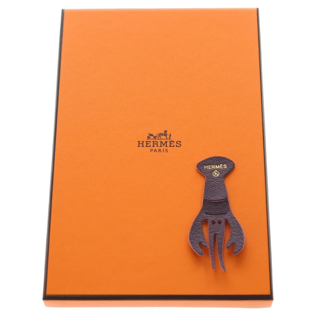 HERMES(エルメス) バッグチャーム クロシェット フクロウ レッド レザー エプロン レディース