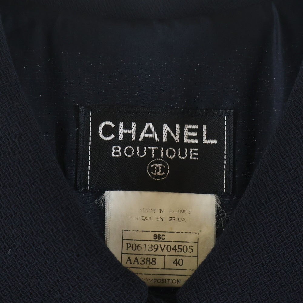CHANEL(シャネル) 96C クルーズコレクション ウール ノースリーブ ロング ワンピース ネイビー レディース P06139V04505