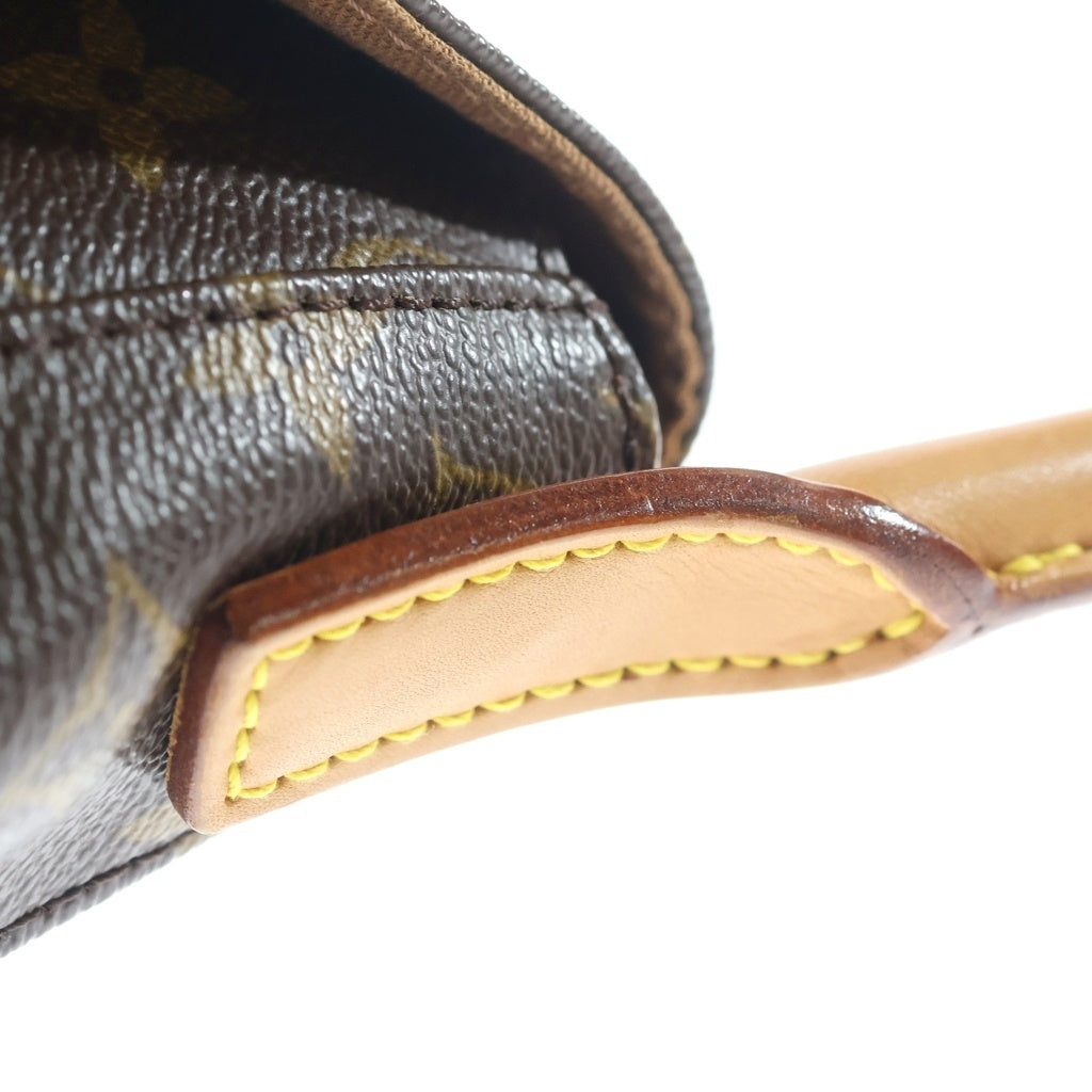LOUIS VUITTON(ルイヴィトン) モノグラム ミニルーピング ハンドバッグ ワンショルダーバッグ ブラウン レザー×PVC M51147 ゴールド金具 レディース