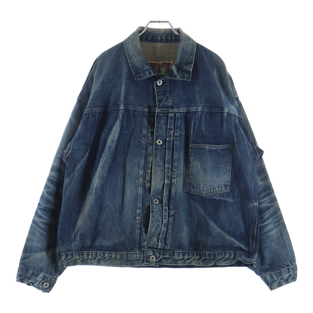 SAINT MICHAEL(セントマイケル) 25SS ×BerBerJin DENIM JACKET DAMAGE デニムジャケット インディゴブルー #XL SM-HR8-0000-C39