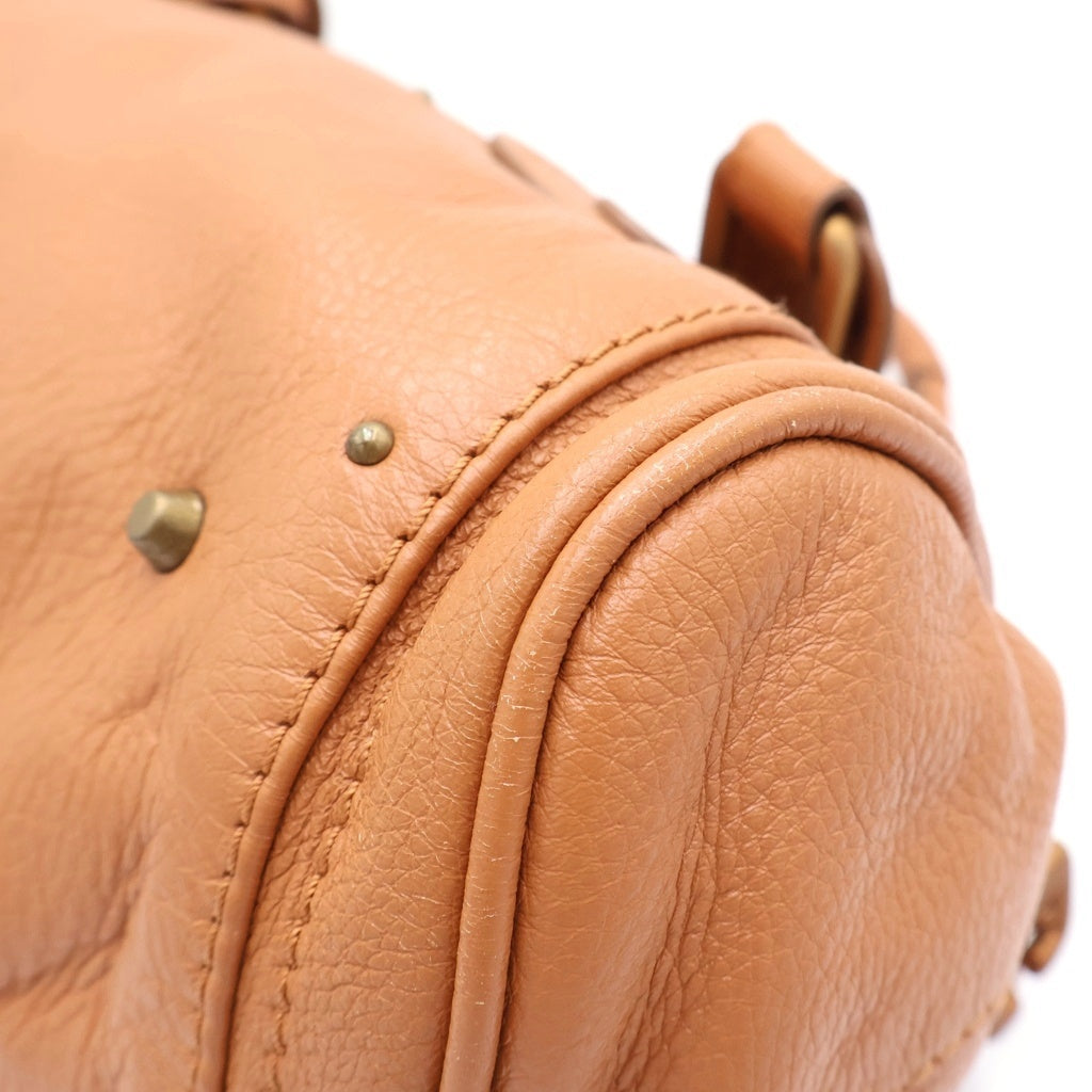 Chloe(クロエ) パディントン ハンドバッグ ボストンバッグ キャメル ブラウン レザー ゴールド金具 レディース
