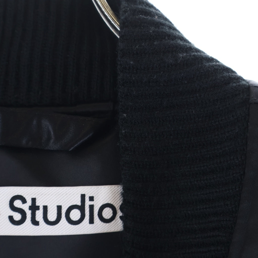 Acne Studios(アクネ ストゥディオズ) ロゴグラム 中綿 ジップアップ ボンバージャケット ブルゾン ブラック FN-MN-OUTW001129 B90819