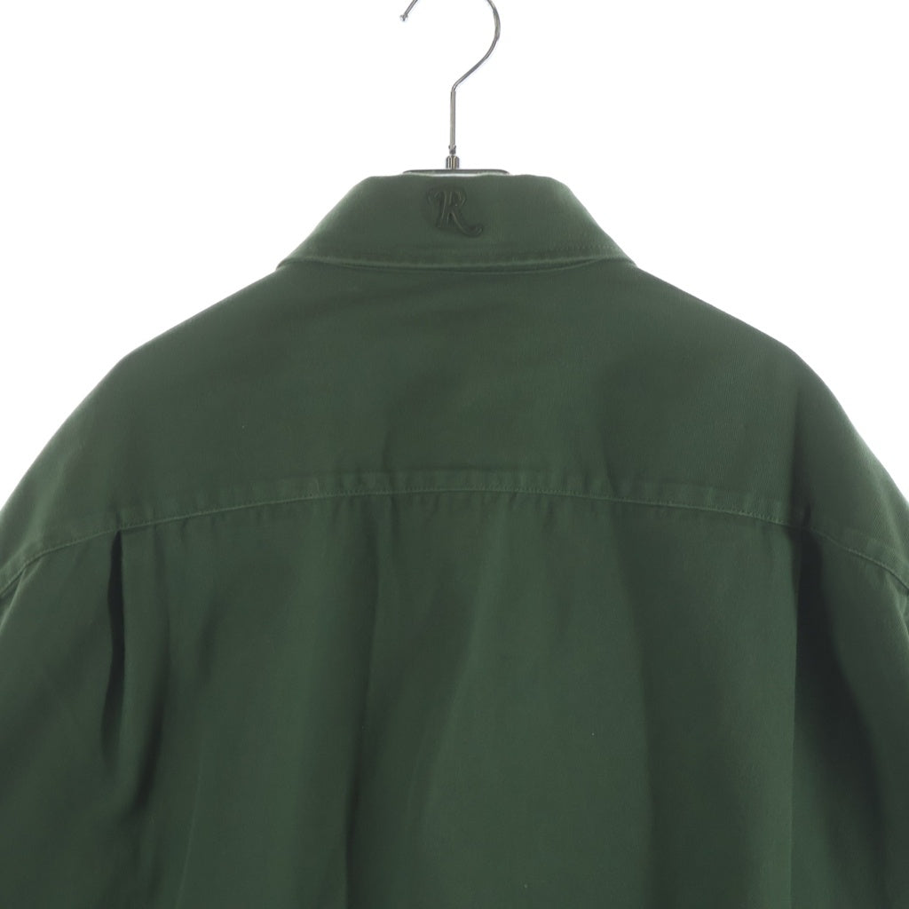 RAF SIMONS(ラフシモンズ) 22AW PIN OVERSIZED DENIM SHIRT ロゴパッチ オーバーサイズ デニムシャツ カーキ 222-M243