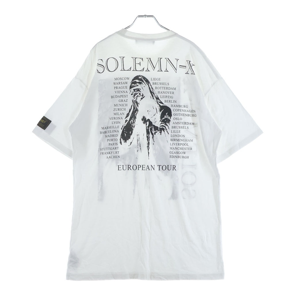 RAF SIMONS(ラフシモンズ) 22SS SOLEMN-X グラフィックプリント 半袖Tシャツ カットソー ホワイト 211-M130 19001-0010