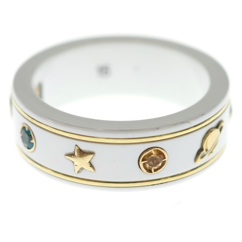 GUCCI(グッチ) ジェムストーン アイコン リング ホワイト セラミック×750 5.6g #15 527095 J8F76 8521