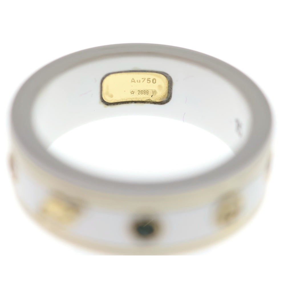 GUCCI(グッチ) ジェムストーン アイコン リング ホワイト セラミック×750 5.6g #15 527095 J8F76 8521