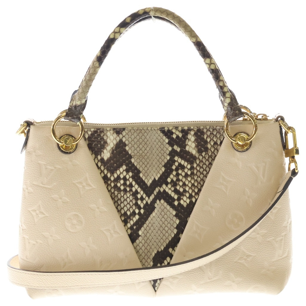 LOUIS VUITTON(ルイヴィトン) VトートBB エキゾチック モノグラム アンプラント パイソン コンビレザー 2WAY ハンド ショルダーバッグ ゴールド金具 ベージュ N96236 レディース