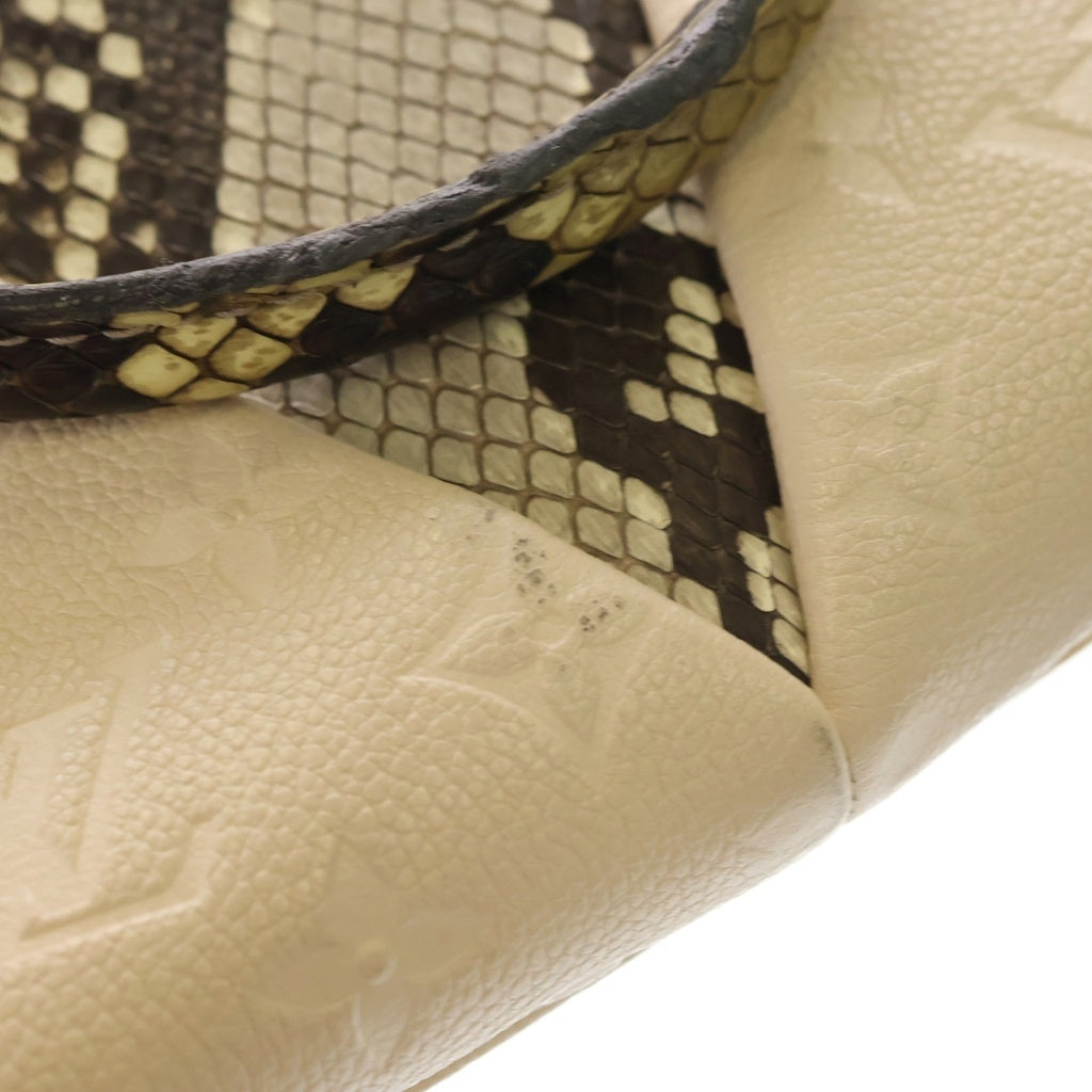 LOUIS VUITTON(ルイヴィトン) VトートBB エキゾチック モノグラム アンプラント パイソン コンビレザー 2WAY ハンド ショルダーバッグ ゴールド金具 ベージュ N96236 レディース