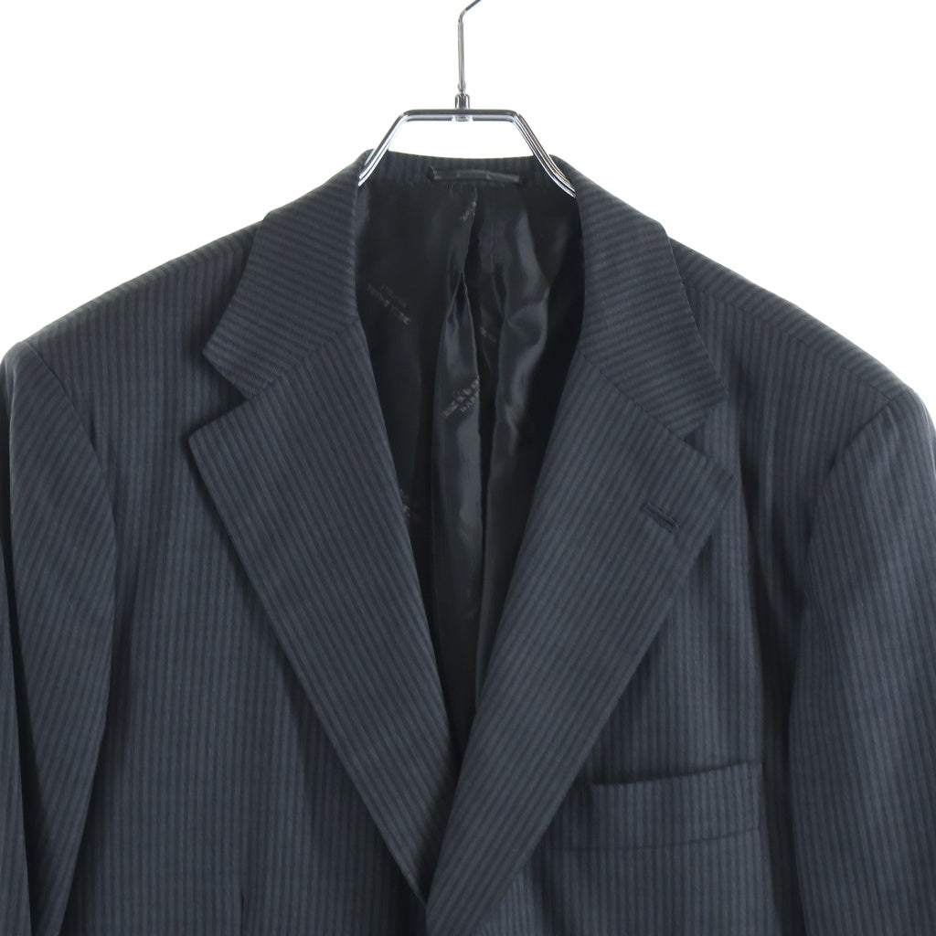 Kiton(キートン) セットアップスーツ ストライプ柄 ウール 3B テーラードジャケット スラックスパンツ グレー