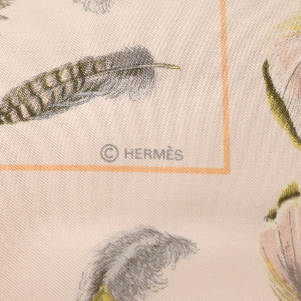 HERMES(エルメス) PLUMES par Henride Linares ストール マフラー ピンク×オレンジ アンゴラ×シルク レディース