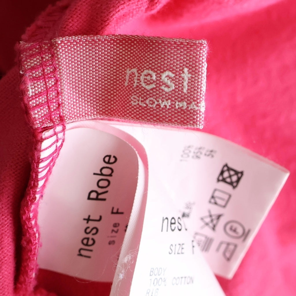 nestRobeconfect(ネストローブ) オーバーサイズ七分丈カットソー ピンク コットン #F レディース