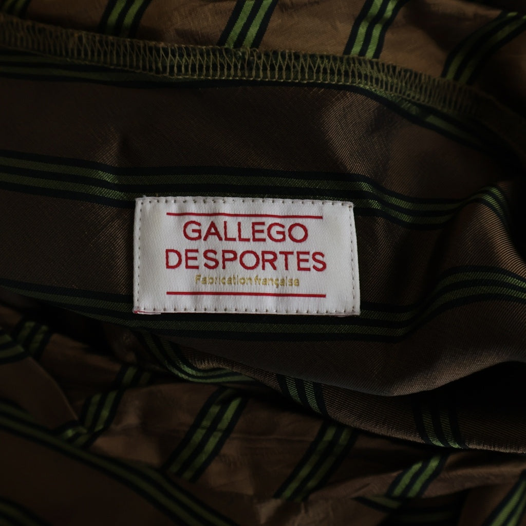 GALLEGO DESPORTES(ギャレゴデスポート) ボーダー総柄 キュプラ 七分袖 カットソー ブラウン レディース