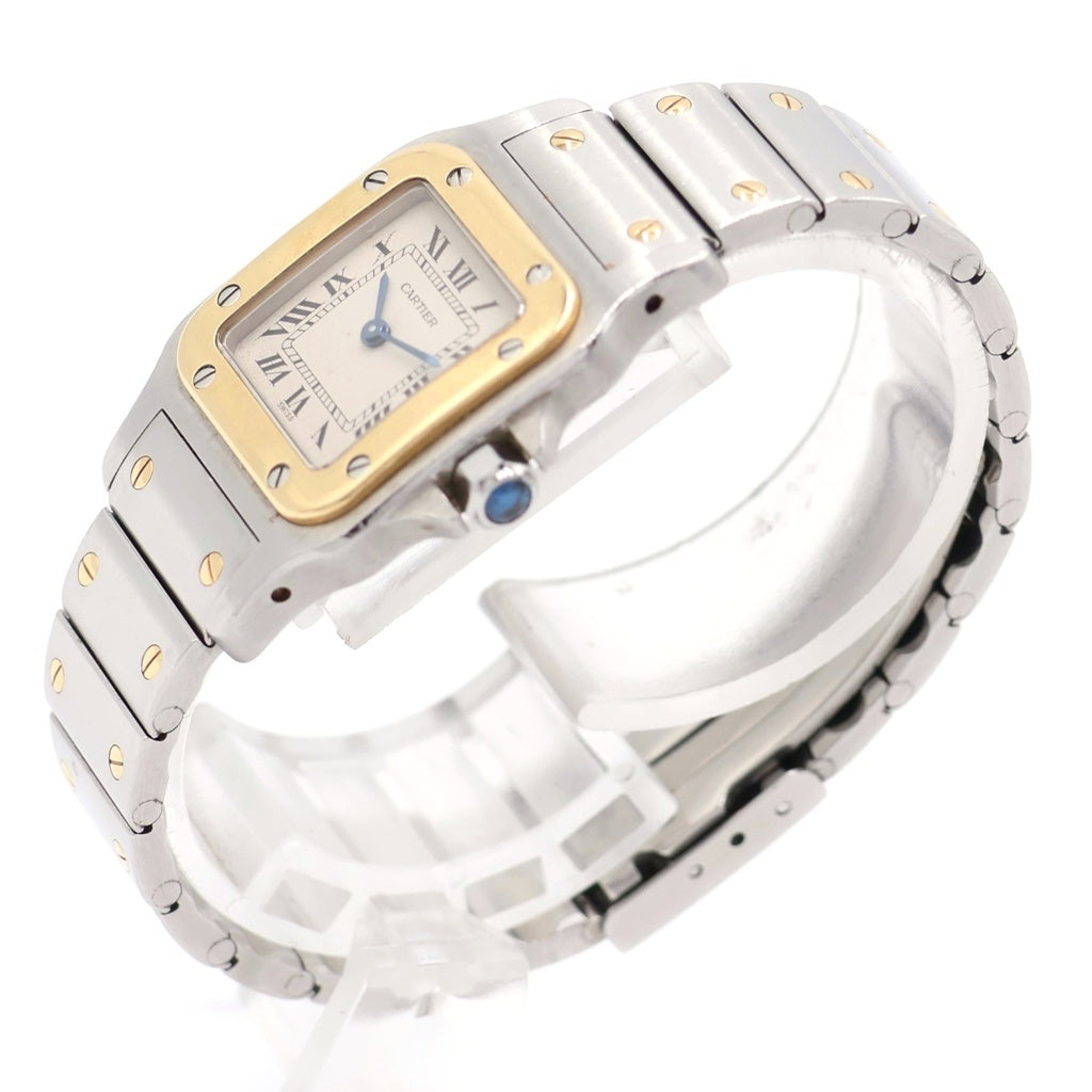 Cartier(カルティエ) サントスガルベSM アイボリー文字盤 クォーツウォッチ 腕時計 K18YG シルバー/イエローゴールド W20012C4 レディース