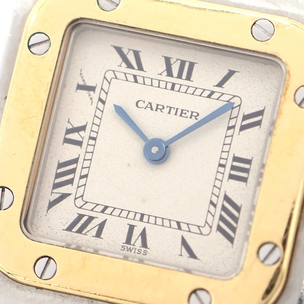 Cartier(カルティエ) サントスガルベSM アイボリー文字盤 クォーツウォッチ 腕時計 K18YG シルバー/イエローゴールド W20012C4 レディース