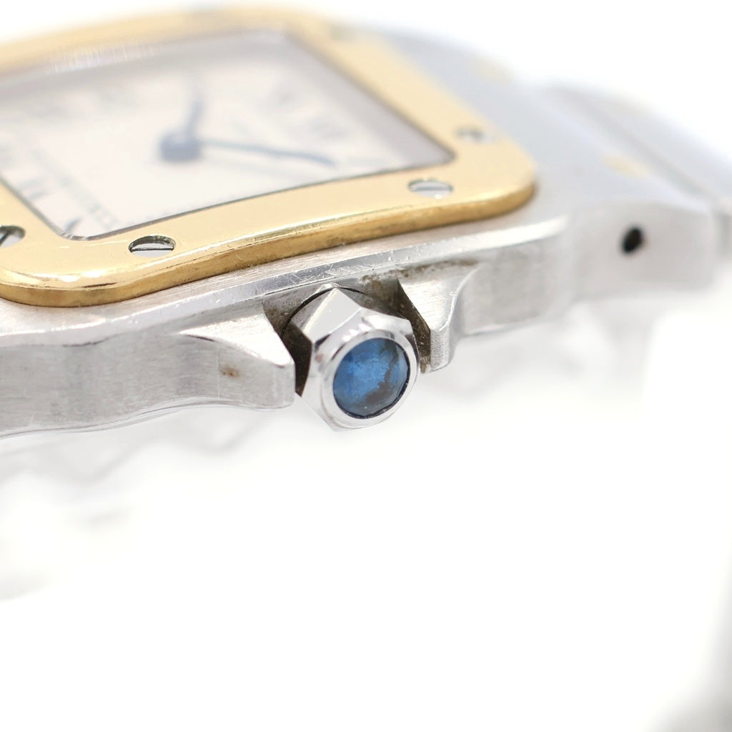 Cartier(カルティエ) サントスガルベSM アイボリー文字盤 クォーツウォッチ 腕時計 K18YG シルバー/イエローゴールド W20012C4 レディース