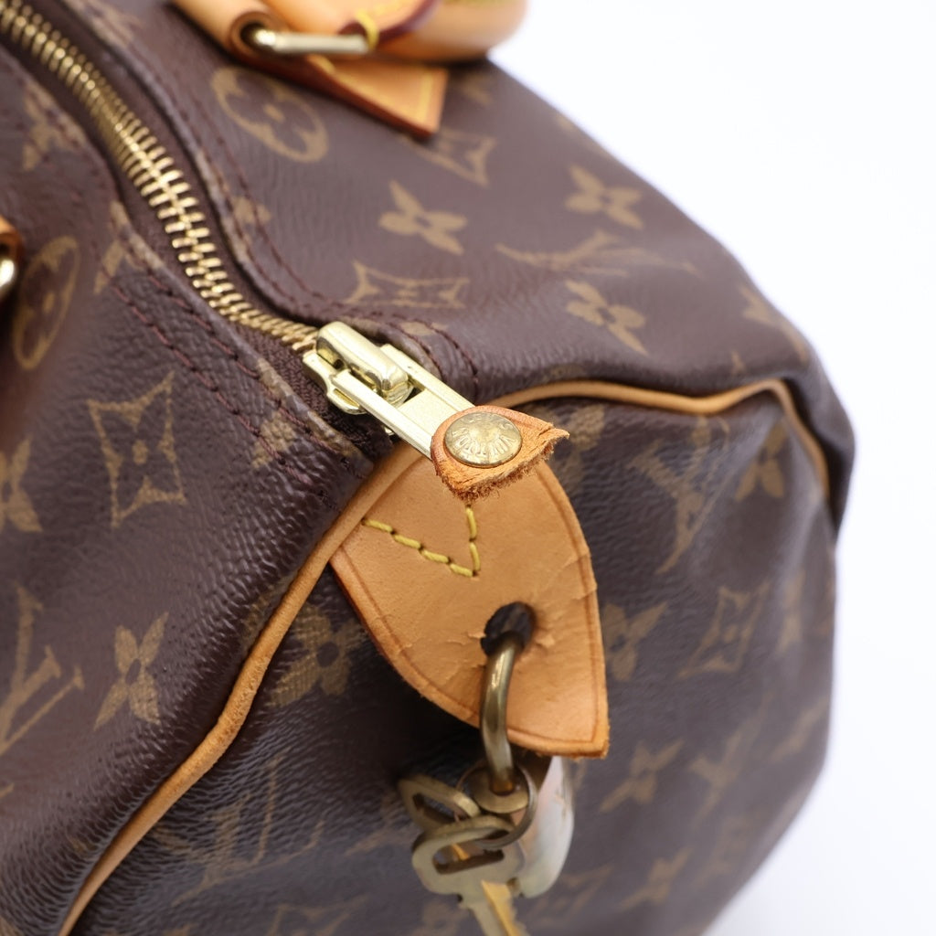 LOUIS VUITTON(ルイヴィトン) モノグラム スピーディ30 ハンドバッグ ゴールド金具 カデナ ブラウン M41526 レディース