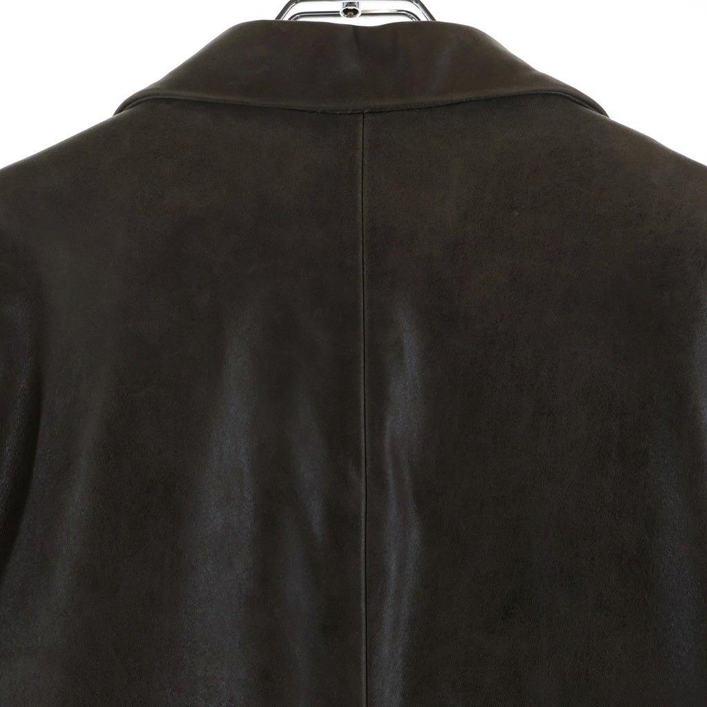 BURBERRY BLACK LABEL(バーバリー ブラックレーベル) ノヴァチェック シープスキン レザー テーラードジャケット #M ブラウン