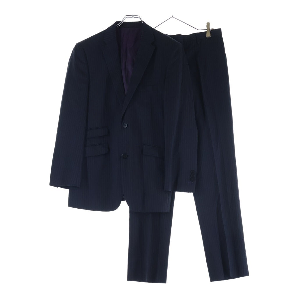 BURBERRY BLACK LABEL(バーバリー ブラックレーベル) シャドーストライプ ウール テーラードジャケット セットアップ ブラック
