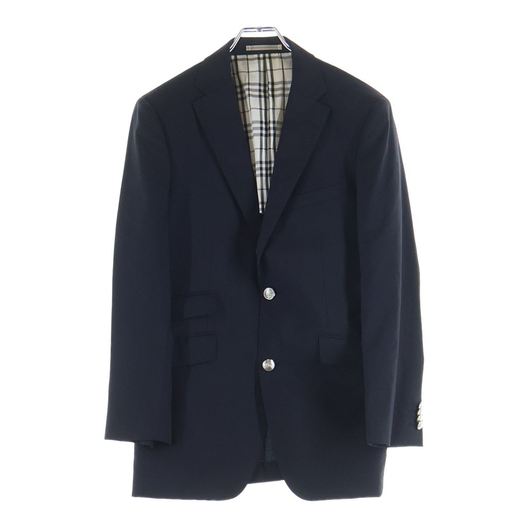 BURBERRY BLACK LABEL(バーバリー ブラックレーベル) ノヴァチェック 銀ボタン ウール テーラードジャケット #S ブラック
