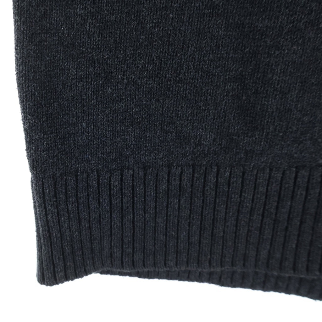 BURBERRY BLACK LABEL(バーバリー ブラックレーベル) Vネック ロゴ刺繍 コットン ニットベスト #2 ブラック