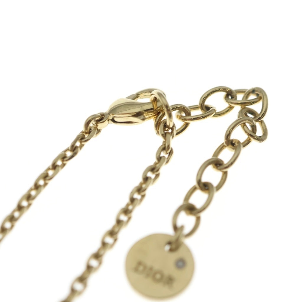 Christian Dior(クリスチャンディオール) パール ロゴネックレス ペンダント チェーン ゴールド GP レディース