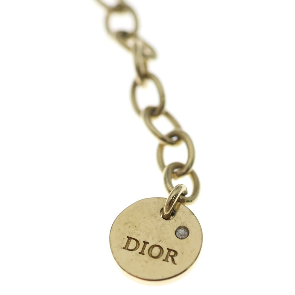 Christian Dior(クリスチャンディオール) パール ロゴネックレス ペンダント チェーン ゴールド GP レディース