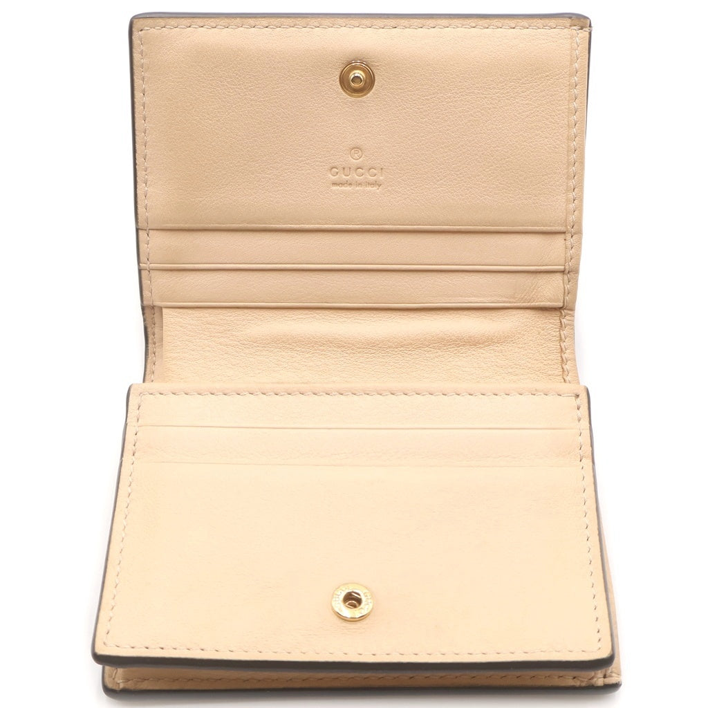 GUCCI(グッチ) GGマーモント パイソン レザー コンパクトウォレット 二つ折り財布 ベージュ/マルチカラー 456126