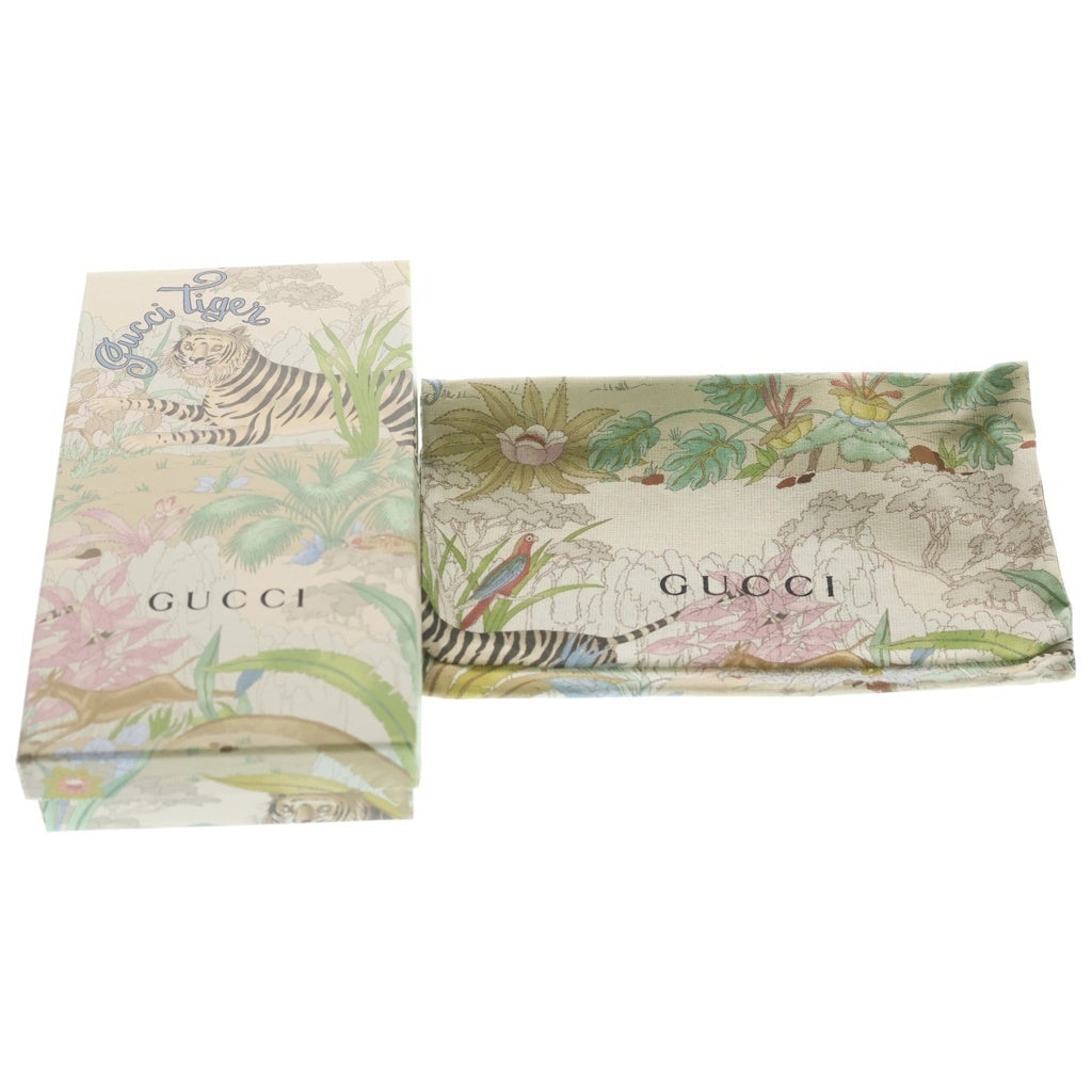 GUCCI(グッチ) ホースビット 1955 タイガー レザー ゴールド金具 ラウンドファスナー 長財布 アイボリー/マルチカラー 621889 レディース