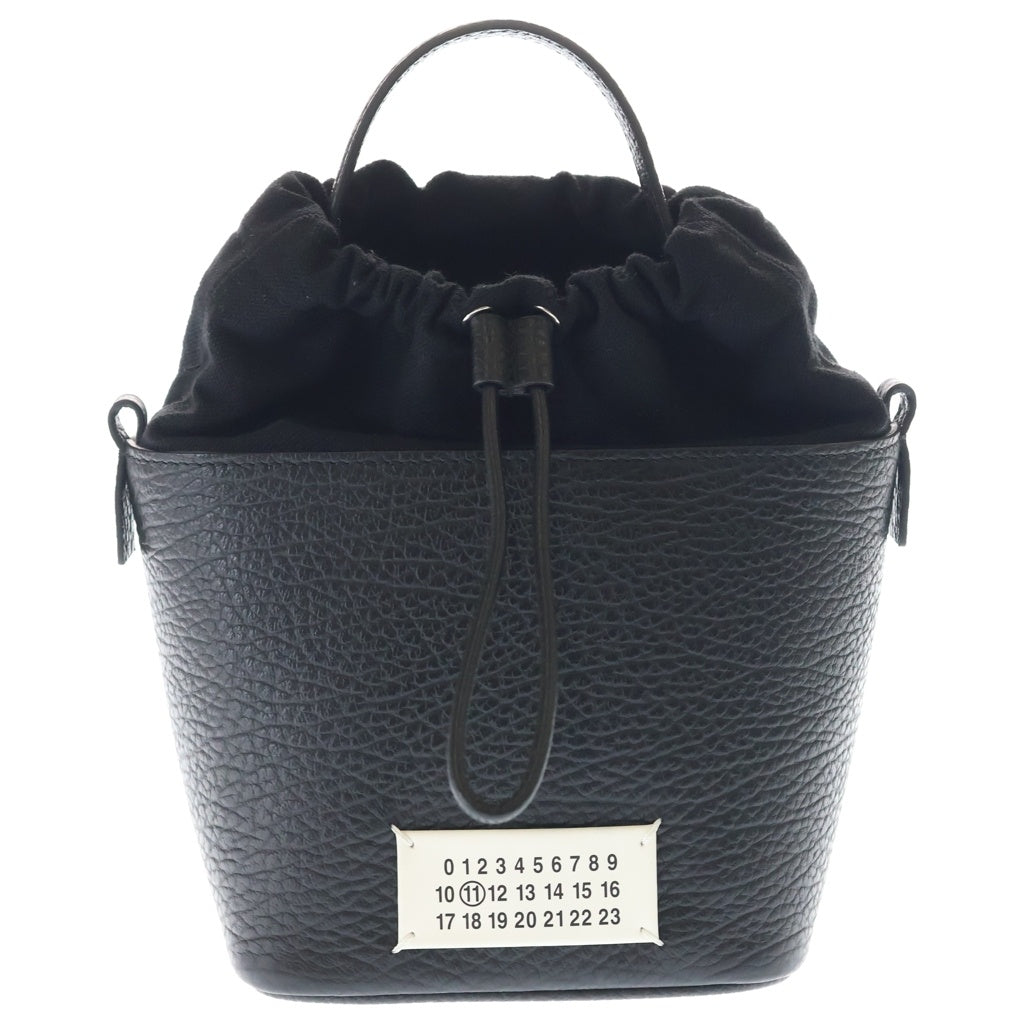 Maison Margiela(メゾンマルジェラ) 5AC バケットチェーン ショルダーバッグ ブラック レザー シルバー金具 レディース