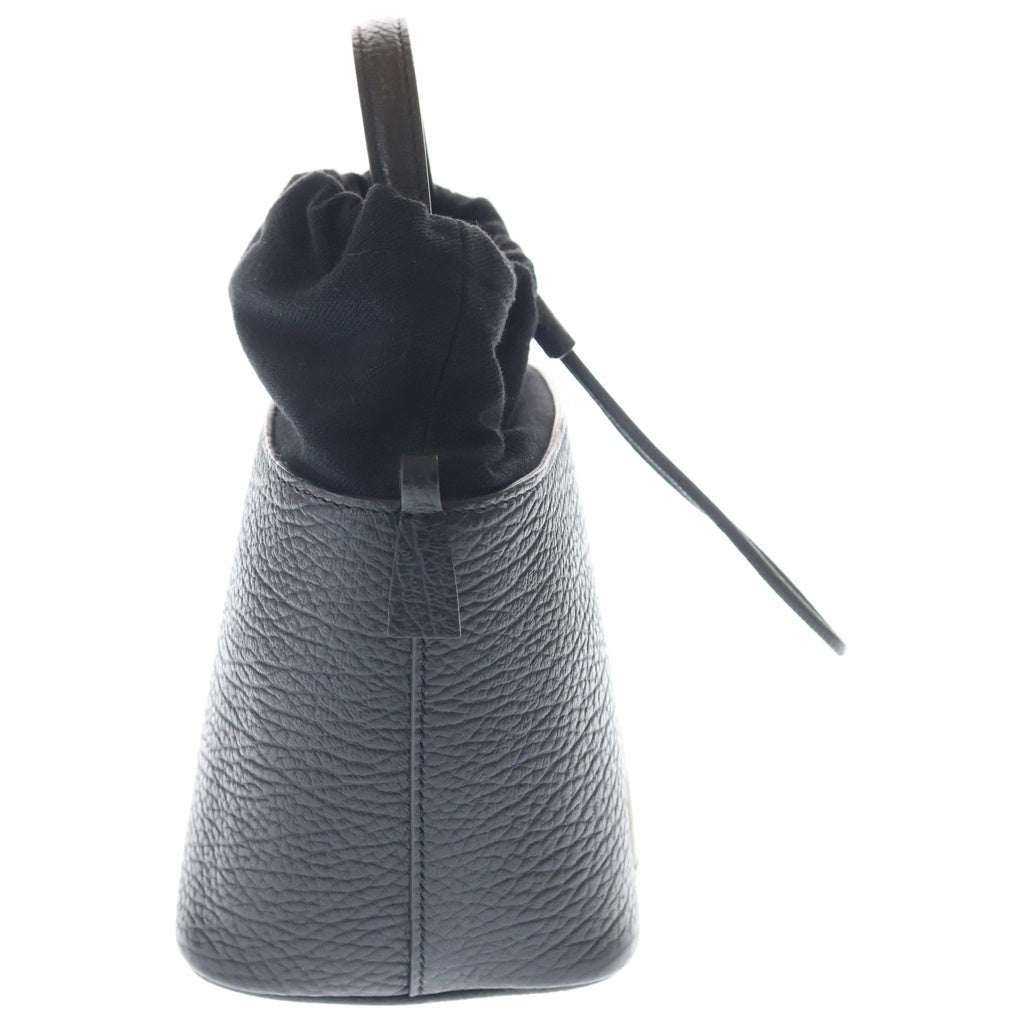 Maison Margiela(メゾンマルジェラ) 5AC バケットチェーン ショルダーバッグ ブラック レザー シルバー金具 レディース