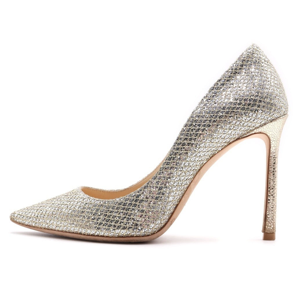 JIMMY CHOO(ジミーチュウ) スパンコール ヒールパンプス シルバー レディース
