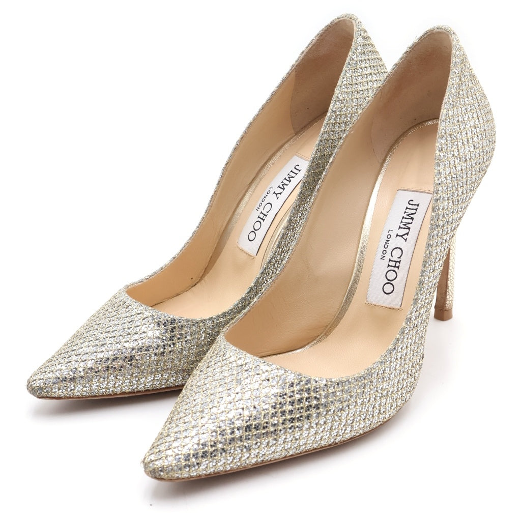 JIMMY CHOO(ジミーチュウ) スパンコール ヒールパンプス シルバー レディース