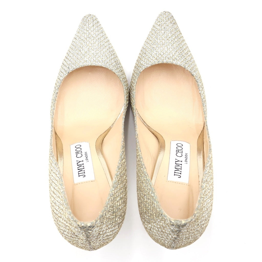 JIMMY CHOO(ジミーチュウ) スパンコール ヒールパンプス シルバー レディース