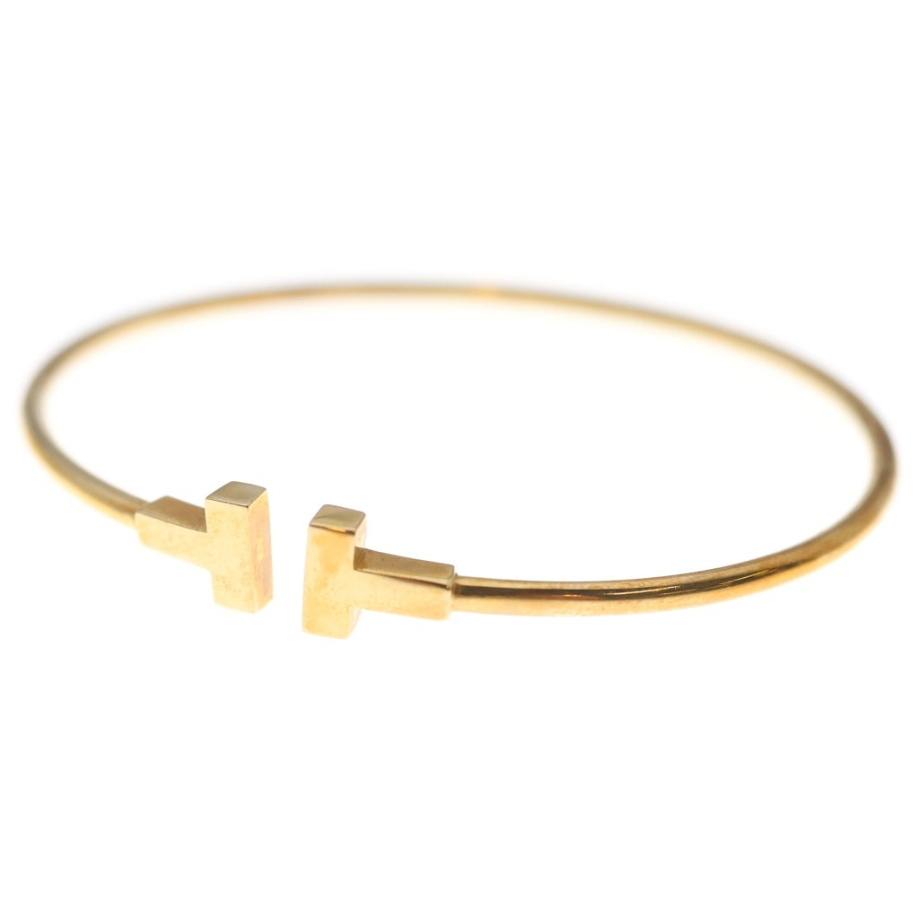 TIFFANY & Co.(ティファニー) Tワイヤー ナロー バングル ブレスレット K18PG ピンクゴールド レディース