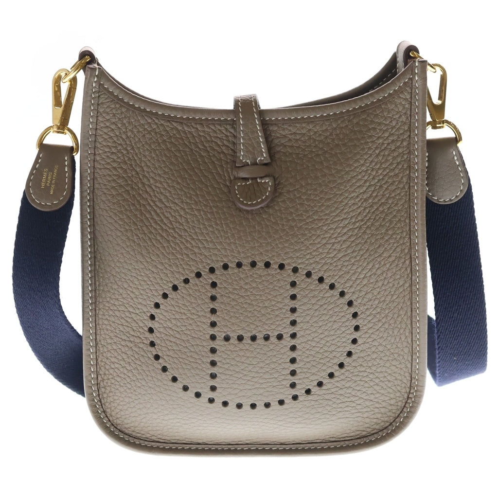 HERMES(エルメス) エブリン TPM エトゥープ トリヨンクレマンス レザー ショルダーバッグ ゴールド金具 ブラウン W刻 レディース