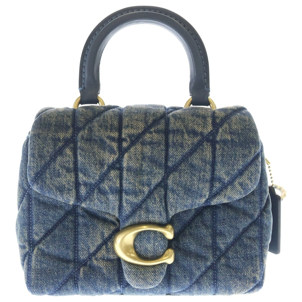 COACH(コーチ) タビー トップハンドル デニム レザー チェーン ショルダーバッグ ネイビー ブルー CDC34 レディース