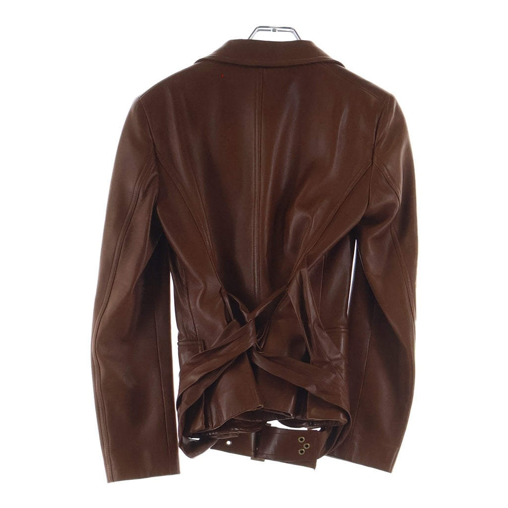 GUCCI(グッチ) クラシック レザーテーラードジャケット ブラウン #38 レディース