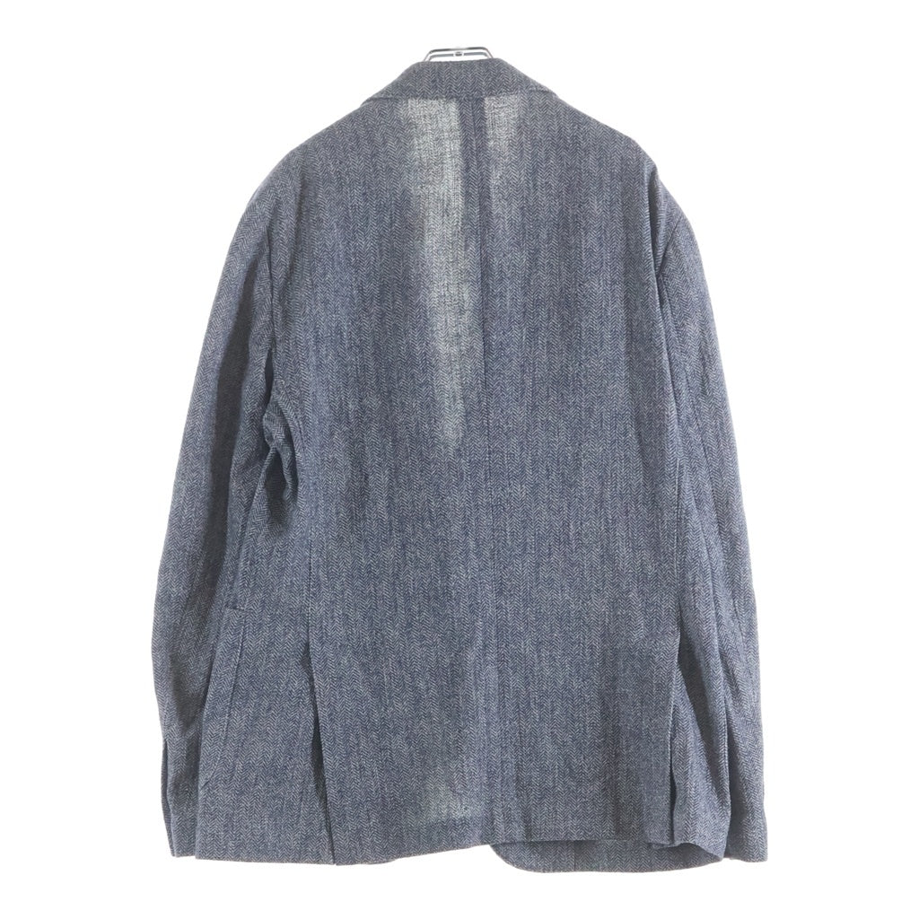 LARDINI(ラルディーニ) コットン ヘリンボーン 2B テーラード ジャケット ブルー EM934AE