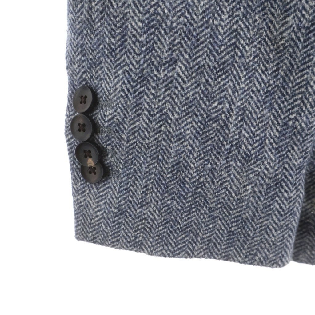 LARDINI(ラルディーニ) コットン ヘリンボーン 2B テーラード ジャケット ブルー EM934AE