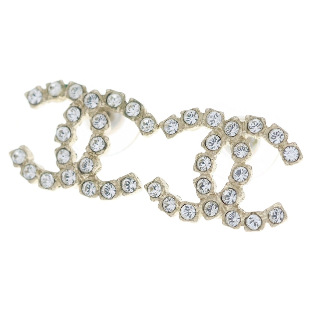 CHANEL(シャネル) ココマーク ラインストーン スタッド ピアス ゴールド A20P レディース