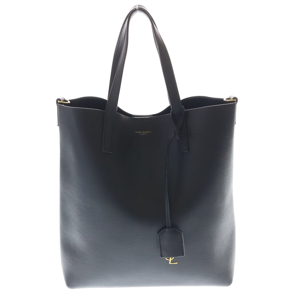 SAINT LAURENT PARIS(サンローランパリ) トイ ショッピングバッグ 2WAYショルダーバッグ トートバッグ ハンドバッグ ブラック レザー 600307 ゴールド金具 レディース