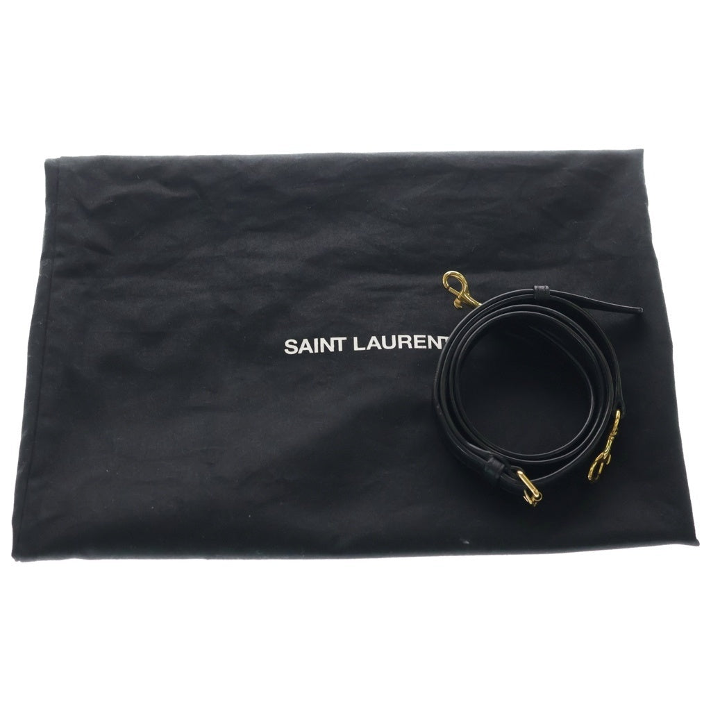 SAINT LAURENT PARIS(サンローランパリ) トイ ショッピングバッグ 2WAYショルダーバッグ トートバッグ ハンドバッグ ブラック レザー 600307 ゴールド金具 レディース