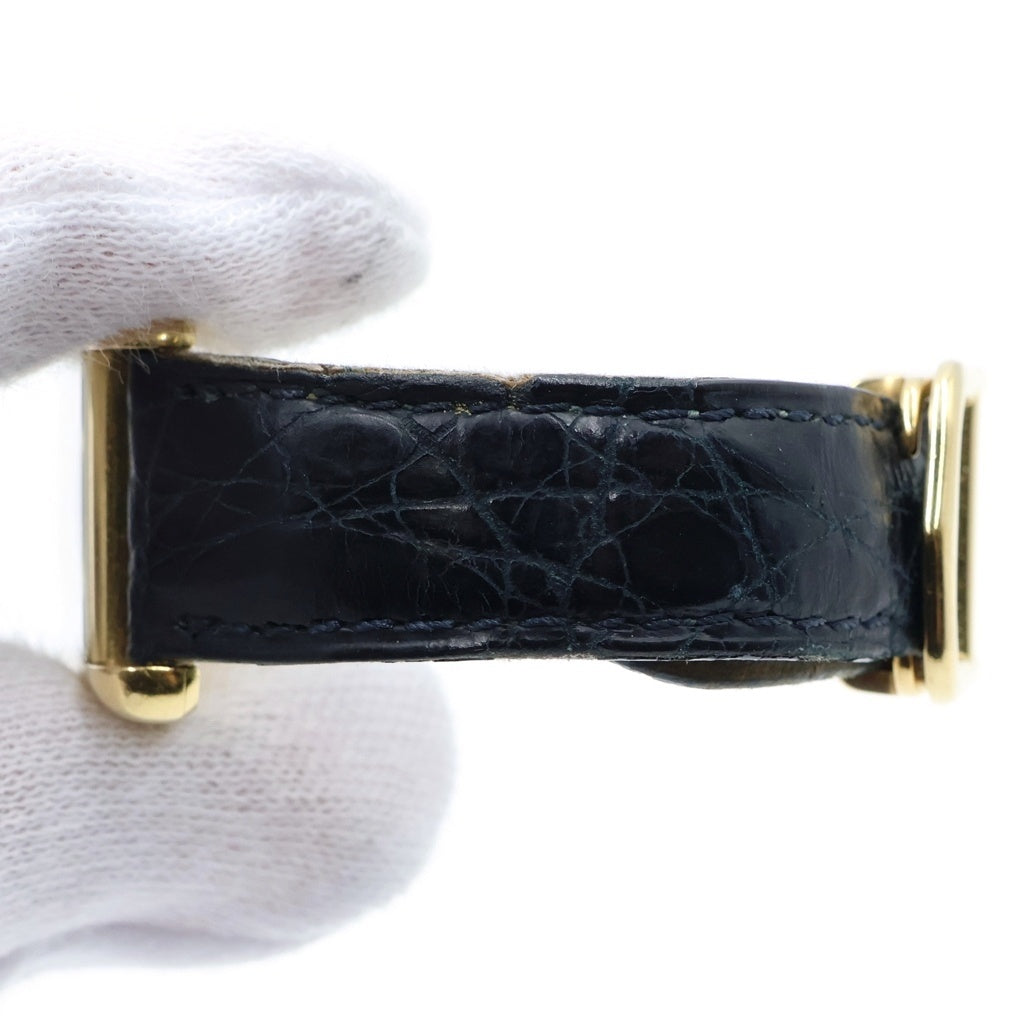 Cartier(カルティエ) マストタンク MM 腕時計 クォーツ 白文字盤 レザー ブラック/ゴールド W1013654 レディース