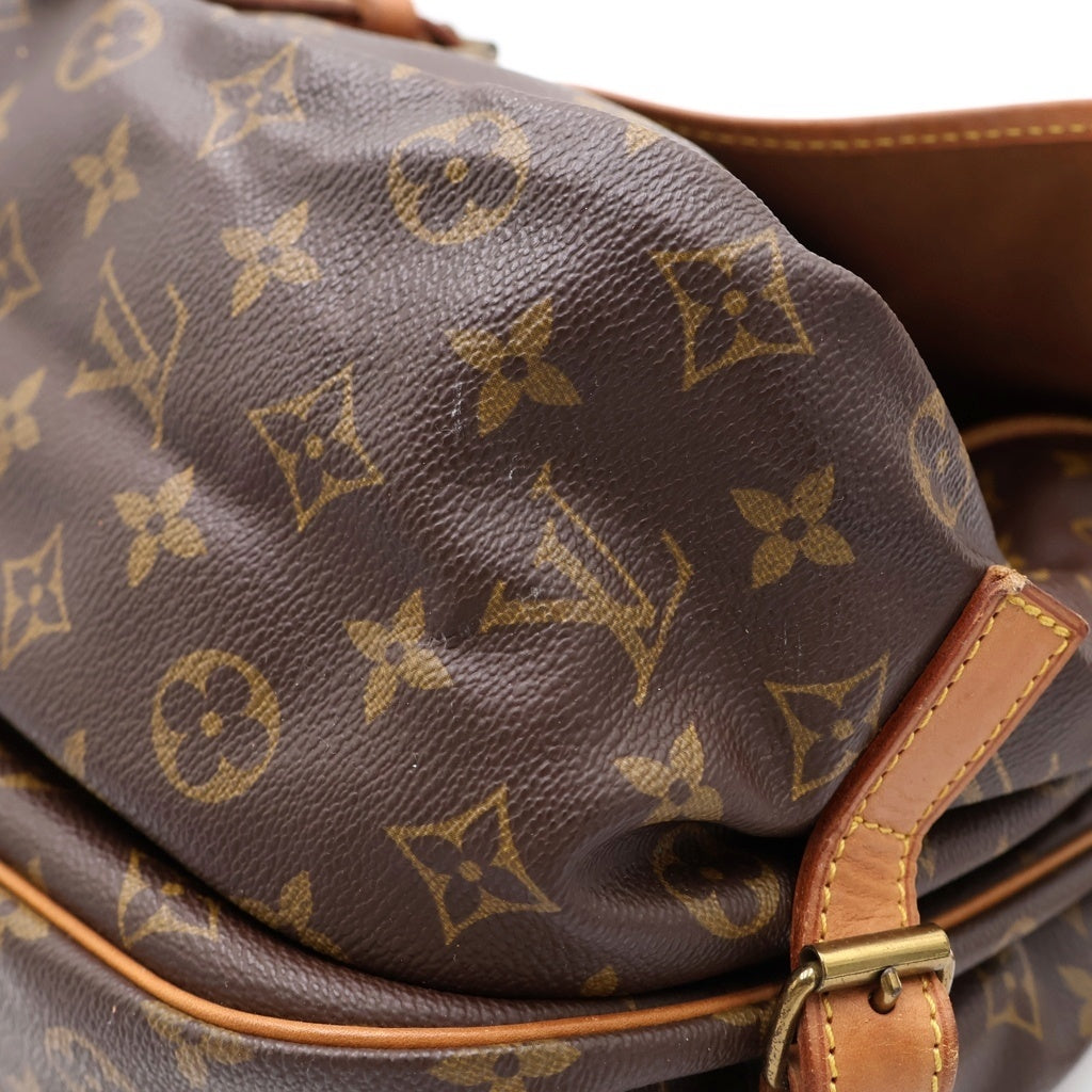 LOUIS VUITTON(ルイヴィトン) モノグラム ソミュール35 ショルダーバッグ ブラウン レザー×PVC M42254 ゴールド金具