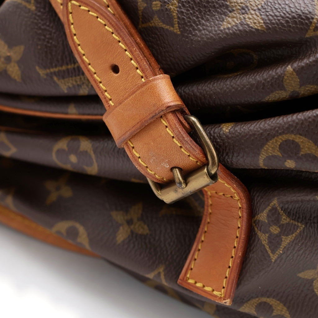 LOUIS VUITTON(ルイヴィトン) モノグラム ソミュール35 ショルダーバッグ ブラウン レザー×PVC M42254 ゴールド金具