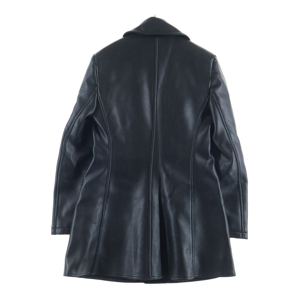 EMPORIO ARMANI(エンポリオアルマーニ) 90-00s Giaccone Donna レザーロングコート ジップアップ ブラック レディース
