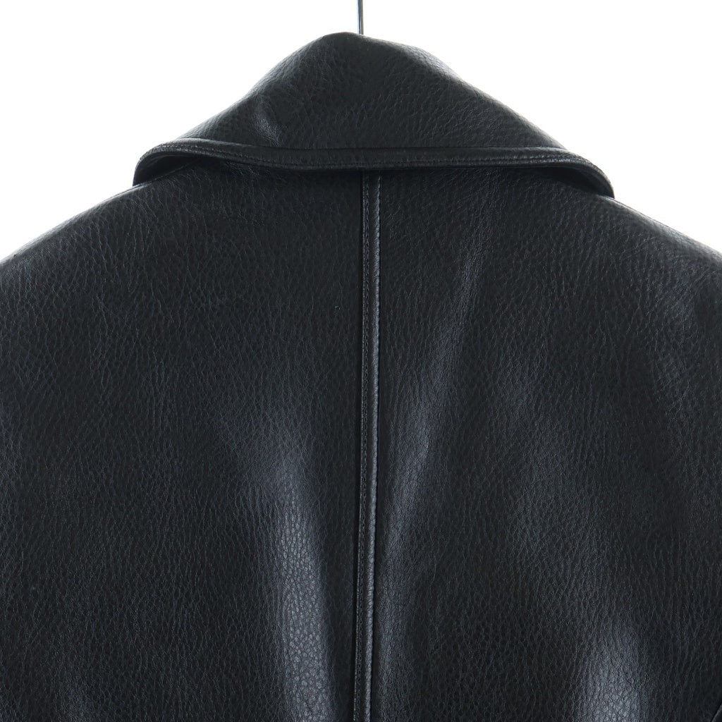 EMPORIO ARMANI(エンポリオアルマーニ) 90-00s Giaccone Donna レザーロングコート ジップアップ ブラック レディース