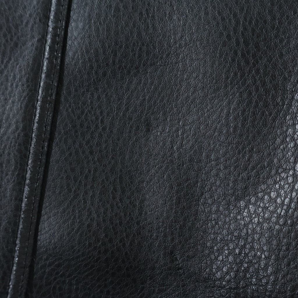 EMPORIO ARMANI(エンポリオアルマーニ) 90-00s Giaccone Donna レザーロングコート ジップアップ ブラック レディース