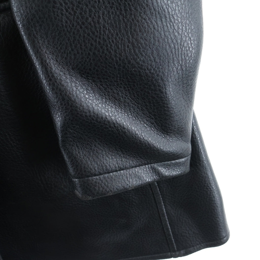 EMPORIO ARMANI(エンポリオアルマーニ) 90-00s Giaccone Donna レザーロングコート ジップアップ ブラック レディース